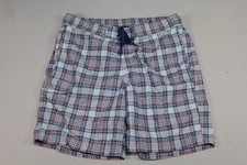 Chaps Men Blue Board Shorts Trunks Plaid Summer Beach Casual Size XL