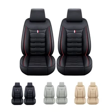 Pairs Car Front Seat Covers Leather Full Set Cushion Pad Mat For Ford Mustang
