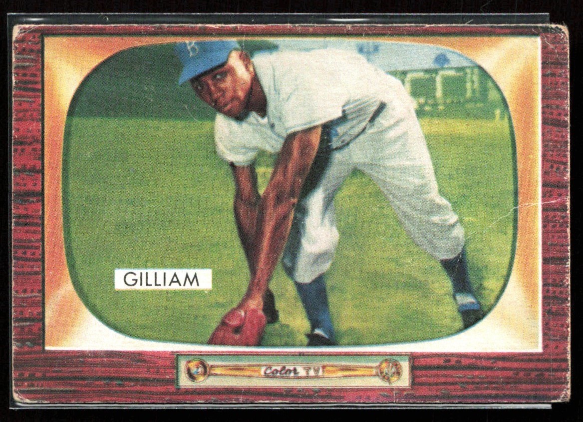 Junior Gilliam 1955 Bowman A #98 Brooklyn Dodgers