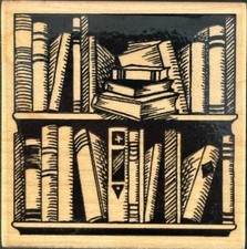 Stampendous Bookshelves Bookcase Books Rubber Stamp