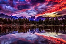 Laminated Sunset in Rocky Mountain National Park Photo Photograph Poster Dry Era