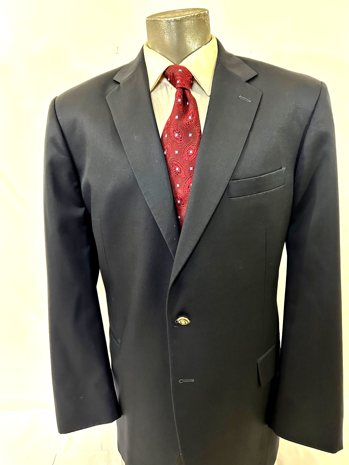 Corbin Recent Blue Navy Wool Solid Blazer Sz 44L - image 12