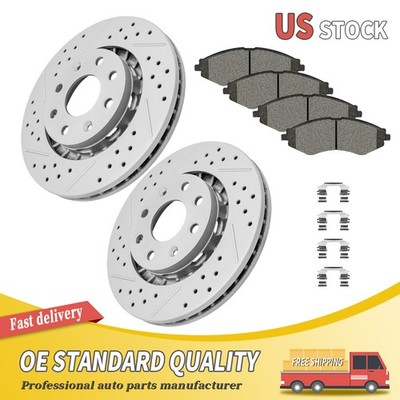 Front Drilled Brake Rotor Pads For 2004-2017 Chevrolet Aveo/Aveo5/Spark/Spark EV