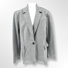 Everlane Large The Dream Blazer Single Breast Knit Relaxed Mid Heather Gray Grey