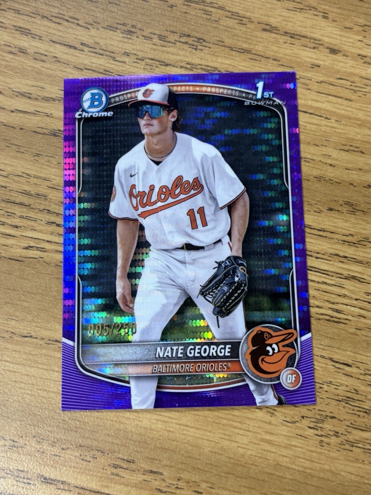 2025 Bowman Chrome Nate George #BCP-184 1st Bowman Purple Pulsar /250 SP RC