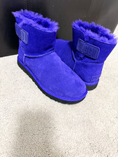UGG Purple Suede Shearling Lined Ankle Bootie Pull On Women s US 9 1123621