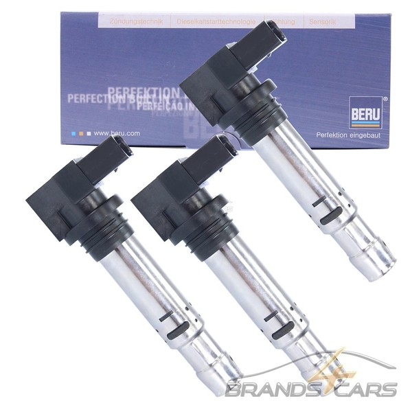 3X Beru ZÜNdspule FÜR Seat Cordoba Ibiza Skoda Fabia Roomster VW Polo 9N 6R 1.2-image
