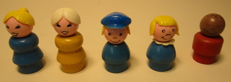 Vintage Fisher Price Wood Little People Figures Lot