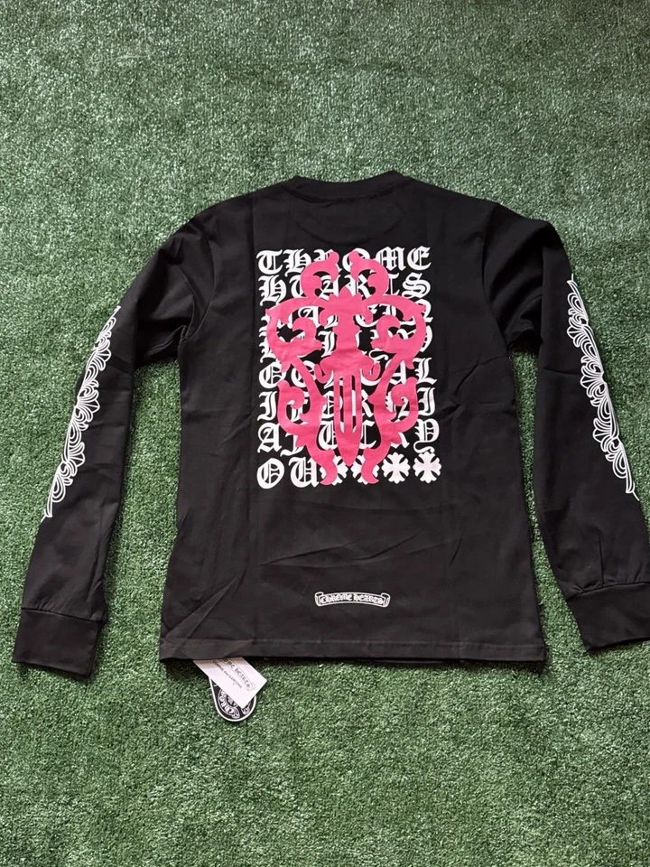 Black Chrome Heart Long Sleeve Tee Sizes M & L  (FAST SHIPPING) - Image 2 of 3