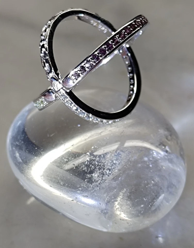 Multiedelsteine Klappring Gr .19 (ca.60) ,Rhodolit - Peridot - Blautopas (beh.) - Bild 4 von 4