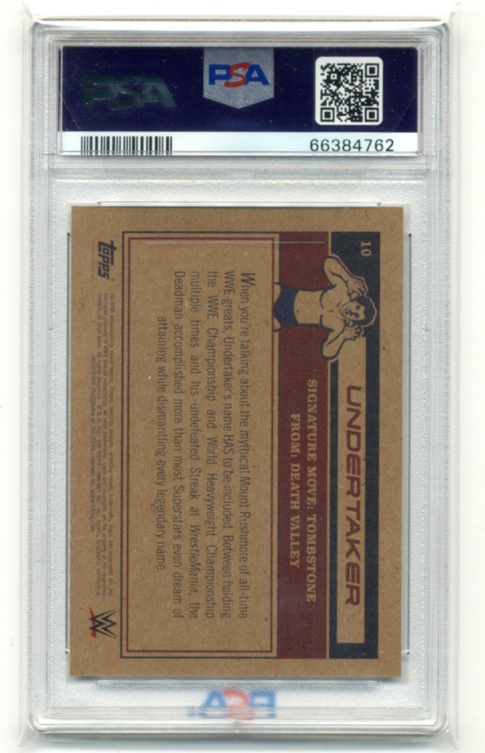 2021 Topps WWE Living Set #10 Undertaker PSA 9 view 4