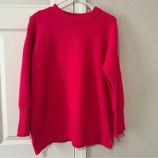 A New Day Women  s Hot Pink Crewneck Sweater Size Large Soft Knit Long Sleeve