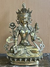 Au&szlig;ergew&ouml;hnlicher Buddha  Wei&szlig;e Tara aus Bronze/Messing &ndash; 29 cm
