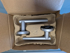 Pair of Carlisle Brass Satin Chrome Finish Serozetta Door Handles