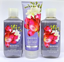 Bath and Body Works Freesia 1 Body Cream, 2 Shower Gel Set of 3
