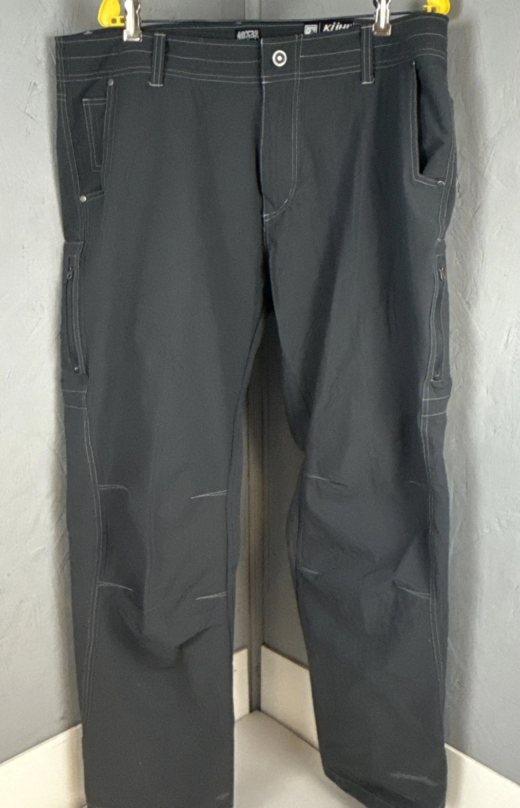 Kuhl Men’s 40x 32 Hiking Pants Gray Nylon Stretch 7 Pockets Work Lightweight