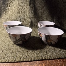 Mossy Oak bowls lot of 4 pcs WINTER Micro/dishwash CHINA 5.5" diam 3" tall