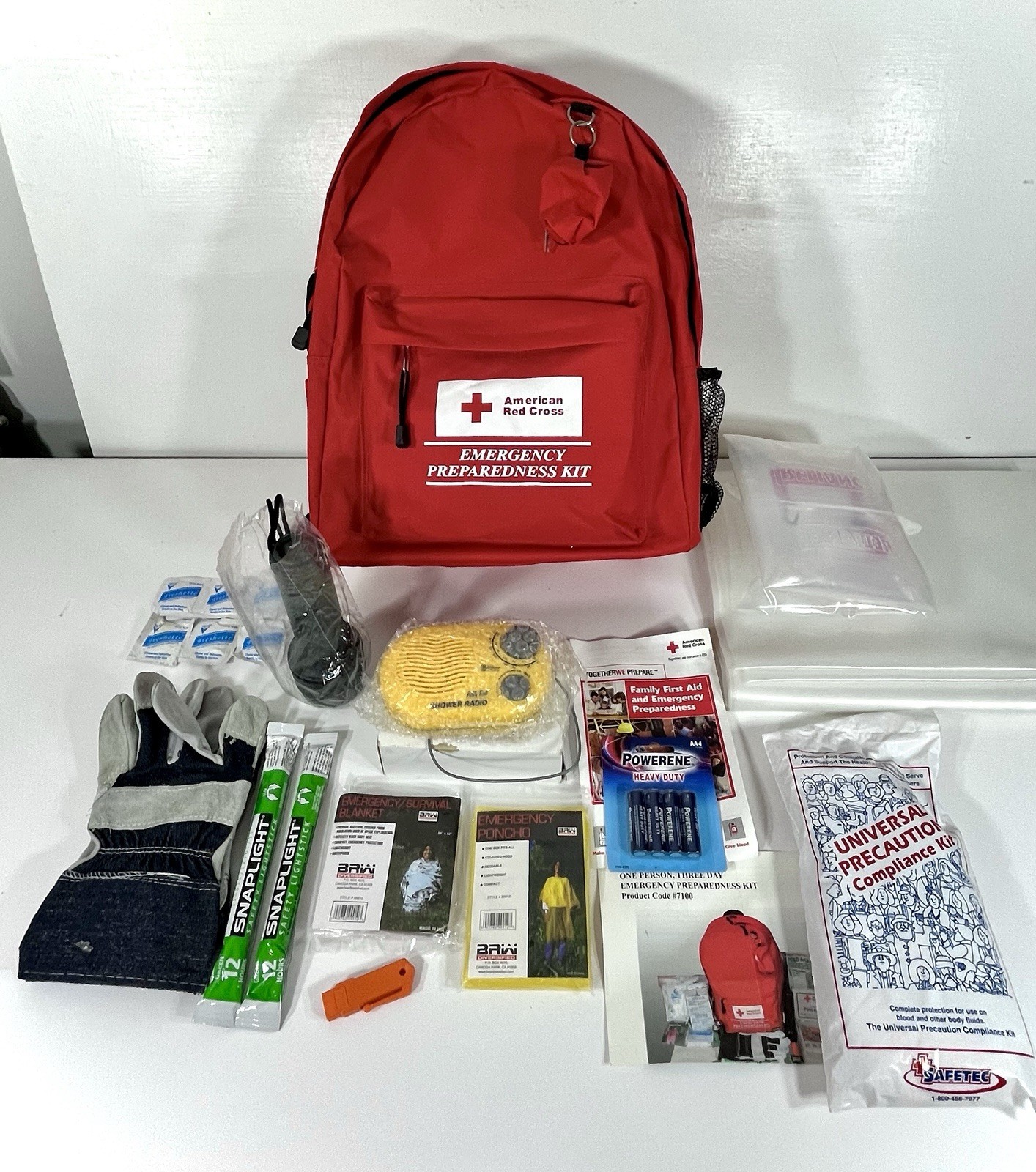 Vtg American Red Cross #7100 Emergency Preparedness Kit Backpack Survival Gift