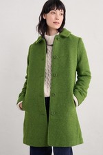 Seasalt Women's Regular Wood Cabin Wool Blend Twill Coat Crownan Cut Grass