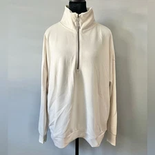 Member’s Mark Women’s Sandwash Quarter Zip Dark Cream Colored Size XXL