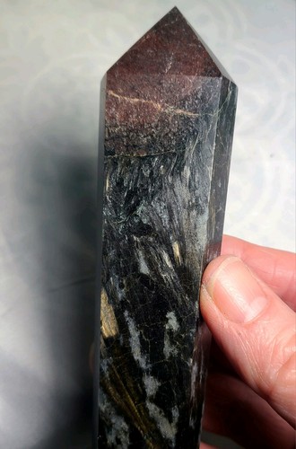 X Large 9" 333g A+ Garnet Arfvedsonite Crystal Wand Manifestation Money Wealth - Picture 9 of 23