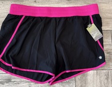 Plus Size 1X Dry Tek Gear Athletic Shorts Mid Rise Black Pink Built in Liner