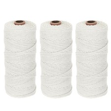 3 Pack 2mm x 186 Yard Beige Natural Cotton Macrame Rope, 2 Strands