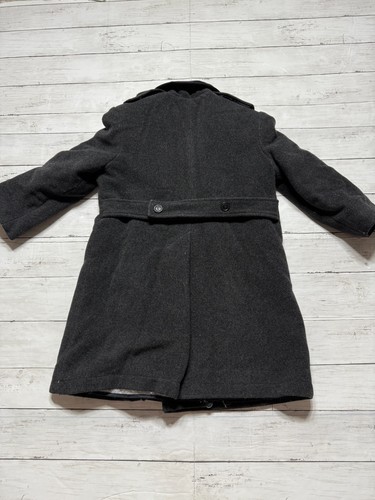 S. Rothschild Boys Charcoal Black Winter Wool Blend Soft Trench Coat Jacket Sz 5 - Picture 2 of 8