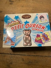 Vintage Boîte Fer Ancienne Biscuits Tôle Sérigraphiée Petit  Ourson Guimauve