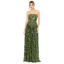 Mac Duggal 93915 Emerald Strapless Beaded Sequin Gown Size 12 998