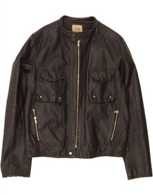 CONBIPEL Herren Lederjacke IT 54 2XL Schwarz Leather CL05