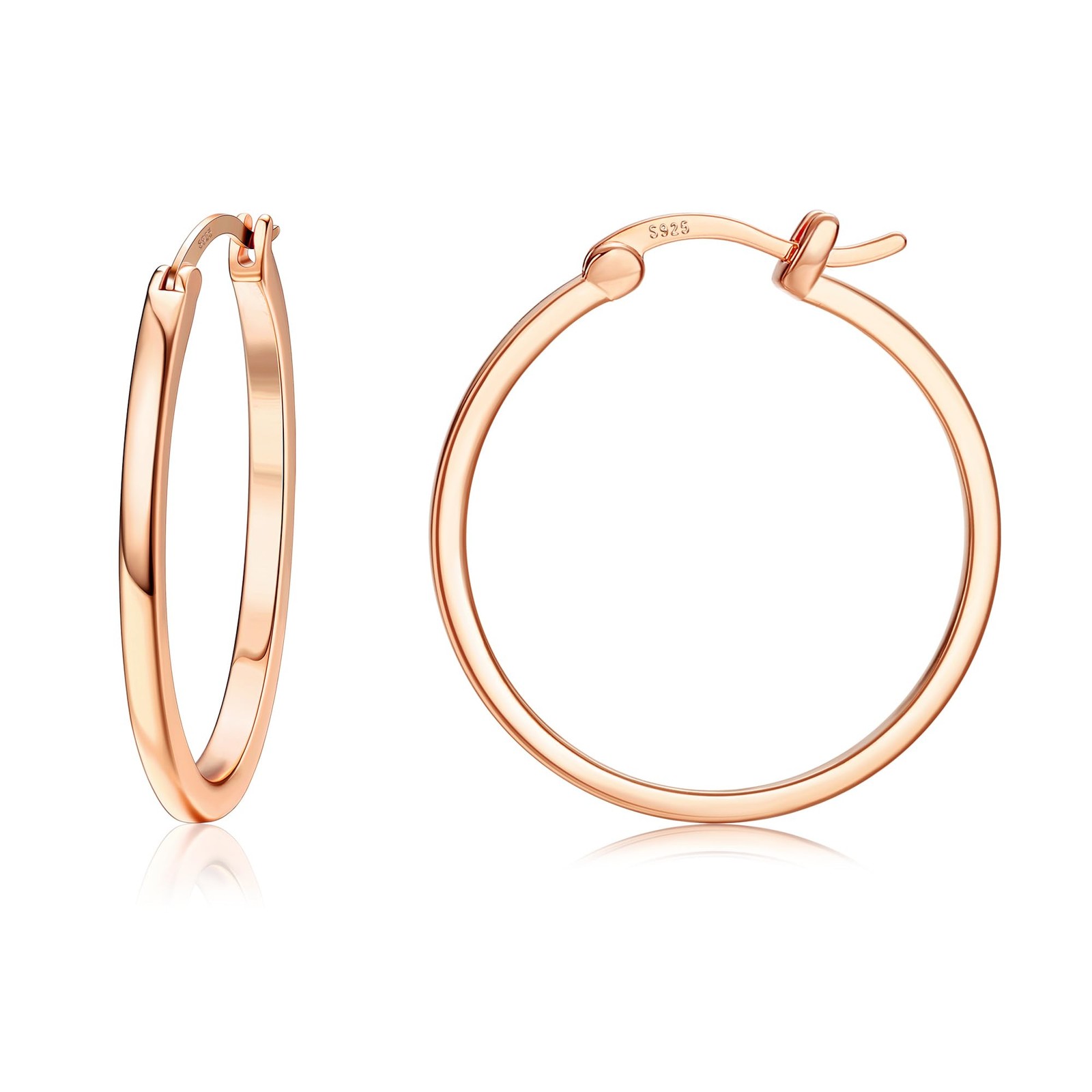 Boucles d'oreilles cercles en or pour femmes créoles tendance plaqué or 14K avec tige dorée