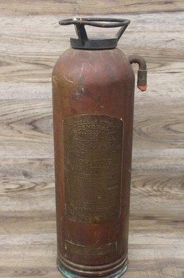 VINTAGE EMPTY GENERAL QUICK AID FIRE GUARD MODEL TS-15 BRASS/COPPER 23 1/2 