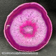 Agate Slice 5.5-6 Inch Natural Banded Chalcedony Quartz Mineral Specimen