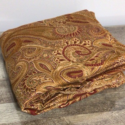 Croscill Red Paisley Queen Flat Sheet Cotton ~ ISSUE