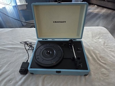 Crosley Cruiser Deluxe Bluetooth 3-Speed Turntable Record Player Blue RCA Out