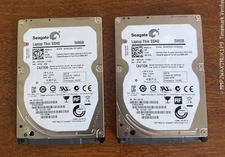 LOT OF 2 - Seagate 500GB 5400RPM SATA Thin SSHD Laptop Drives | P/N 0N7GG6