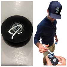 JORDAN EBERLE SIGNED SEATTLE KRAKEN HOCKEY PUCK W/ CASE COA