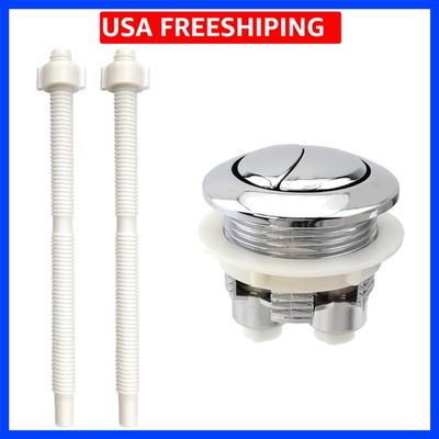 38 mm Thread Diameter Toilet Tank Button Replacement Dual Round Head Flush Pu...