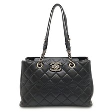 Chanel Boy Chanel Leather Shoulder Bag Women Black One Size 824277