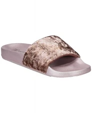 INC International Concepts INC Metallic Velour Slide Slippers Lavender L&XL NWT