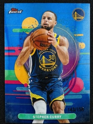Stephen Curry 143/150 2025-26 Topps Finest Uncommon Blue Refractor