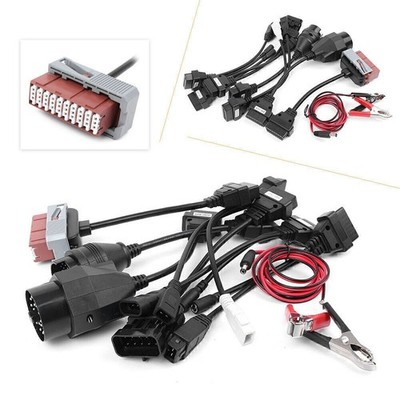 8pcs Car Cables OBD2 OBDII Connector Fit Delphi CDP Diagnostic ds150e O Black