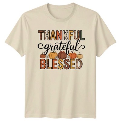 Thankful Grateful Blessed T-Shirt Herbst Kürbis Erntedankfest