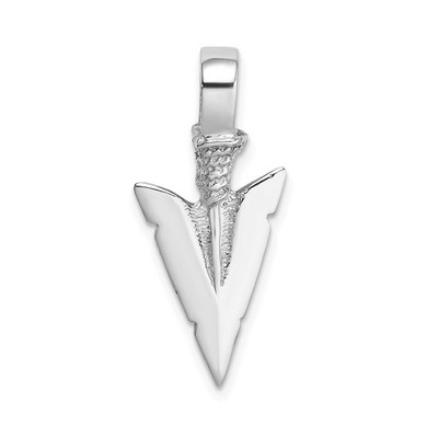 14k Weißgold Pfeilspitze Anhänger strukturiert Stammes Symbol einheimische Stärke Halskette