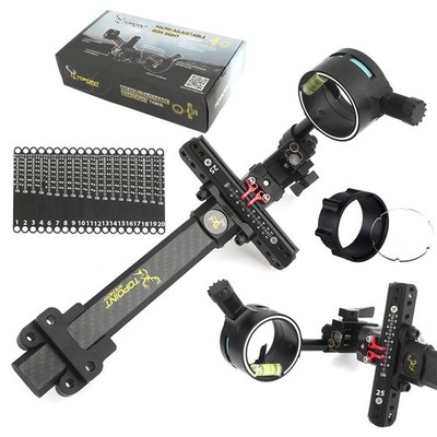 Compound Bogenvisier 1Pin 0.019'' Micro Fiber 4X 6X 8X Lens Bogenschießen Hunt