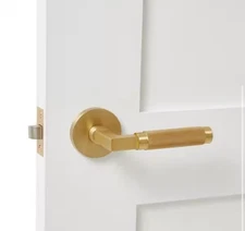EXPLORE HARDWARE St. Tropez Solid Brass Satin Gold Privacy Bed/Bath Door Handle