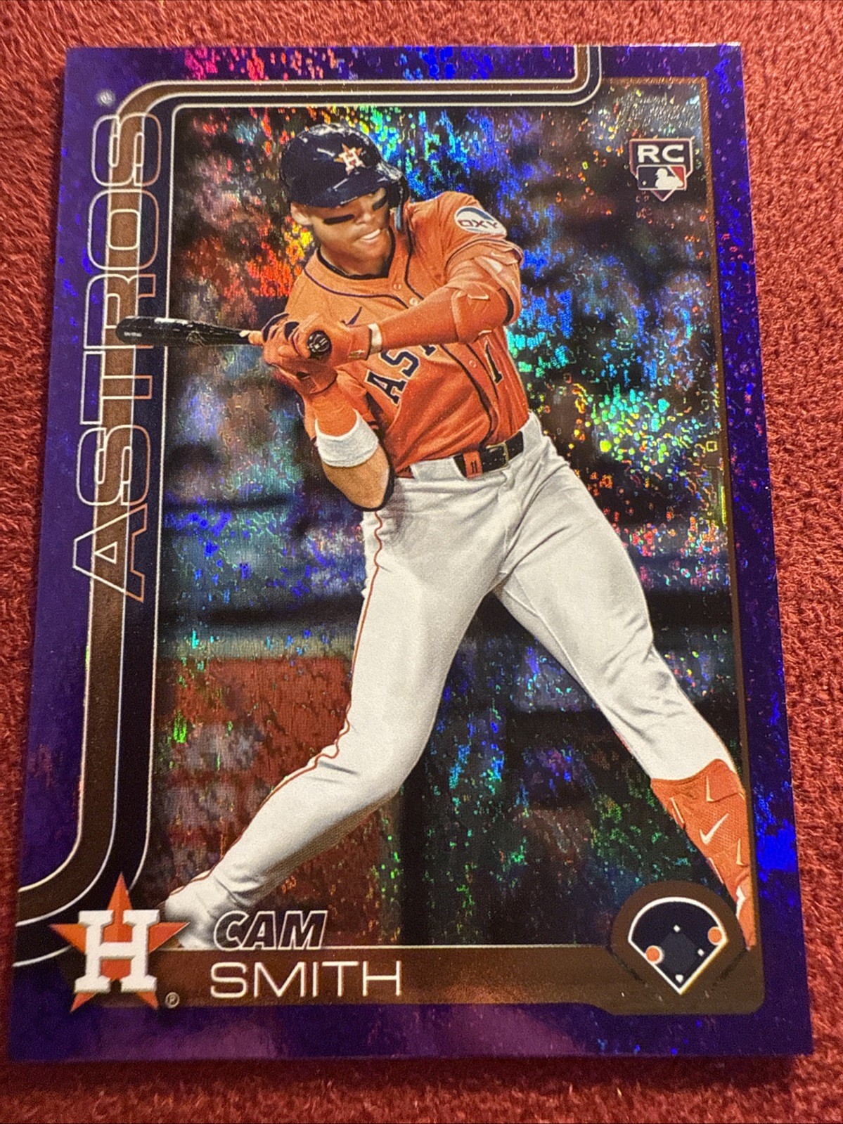 2025 Topps Update Purple Foil #US298 CAM SMITH ROOKIE RC ASTROS 243/250