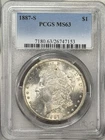 1887-S Morgan Dollar $1 PCGS MS63 San Francisco Silver One US Coin BETTER DATE!