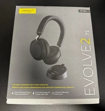 Jabra Evolve2 75 Link 380/390c UC STEREO Wireless Headset 27599-989-889 BLACK